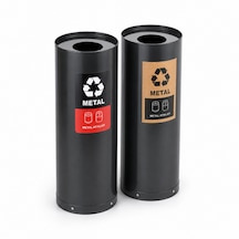 2 Li Sıfır Atık Kutusu Sak-502 Metal Geri Dönüşüm Ünitesi Hey Çelik