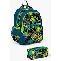 Coral High Kids Nefti Siyah Tamir Seti Desenli 2'li Okul Çanta Seti Set0214417