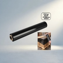 Palet Streç Film Siyah Renk 50cm 17 Mikron Kalınlıkta 6'lı Paket