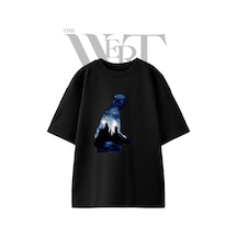 Thewert Harry Potter Hogwarts Tasarım Baskılı Ünisex Siyah Oversize T-shirt