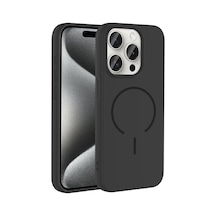 Zore İphone 15 Pro Kılıf M-safe Şarj Özellikli Nvth Meta Kapak - Siyah