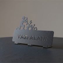 Kişiye Özel Hediyelik Tamirci Montajcı Bakım Şef Tasarımlı Metal Masaüstü İsimlik Siyah