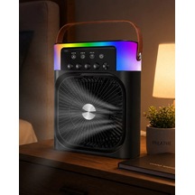 Usb Şarjlı Masaüstü Sprey Fan Taşınabilir Serinletici Rgb Işıklı Mini Klima Mh-hs6951-1085