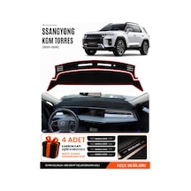 Ssangyong Kgm Torres 2023-2026 Uyumlu Torpido Örtüsü - Siyah-kırmızı - Ebz-trp-0491