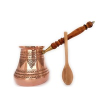 2020- Pcz Serisi Xxlarge-28fl.oz - Ahşap Saplı En Kalın Katı Bakır Damgalı Ve Dövülmüş Türk Yunan Arap Kahve Demliği, Ocak Üstü Kahve Makinesi, Cezve, Jezve, Jazva, Ibrik, Briki