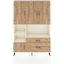 Arges Dolap 7 Raflı 2 Çekmeceli 5 Kapaklı 132x30x195 Aytaşı-çam/çam Atlas Çam/atlas Çam