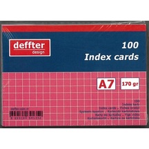 Deffter A7 Kareli Index Kartı Pembe