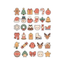 30 Adet Sevimli Kış Temalı Sticker Seti - Laptop Defter Telefon İçin Çok Renkli