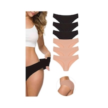 6 Adet Kadın Dikişsiz Lazer Kesim Esnek İz Yapmayan Külot S2 L-xl Çok Renkli