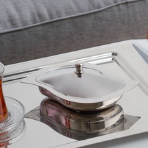 Nehir Gizem Sade 18/10 Çelik Şekerlik-kapaklı Şekerlik 17 X 12cm