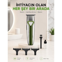 Profesyonel Saç Sakal Tıraş Makinesi T Bıçaklı Şarjlı Kablosuz 3 Taraklı Erkek Bakım Seti Diğer