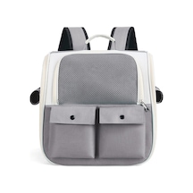 Relaxed Kedi Çantası Moda Nefes Alabilir Kare Sırt Çantası Katlanabilir Dışarı Kedi Kafesi Taşınabilir Evcil Hayvan-gri