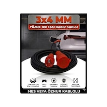 Evde Araç Şarjı Uyumlu 3 Metre 3x4 Mm Ttr Tam Bakır Hes Veya Öznur Kablolu Halojen Free Fişli Uzatma Seyyar - 878146287