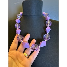 Kristal Modelli Tasarım Kadın Kolye 25 Cm Mor Kristal Modelli Tasarım Kadın Kolye 25 Cm Mor