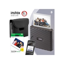 Fujifilm Instax Wide Link Akıllı Yazıcı + 20'li Film + Deri Çanta + Stand 4 Gri