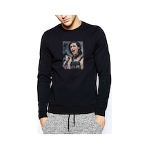 Black Veil Brides Andy Baskılı Siyah Erkek Örme Sweatshirt (528971109)