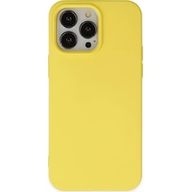 Newface Apple Apple iPhone Uyumlu  14 Pro Kılıf Nano İçi Kadife Silikon - Sarı