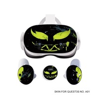 Meta Quest 3s Vr Kulaklık Denetleyici Çıkartmaları Cadılar Bayramı Desenli Vinil Koruyucu Kapak Red