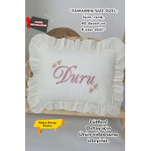 Gros Shop Müslin Yeni Doğan 4katlı Organik %100pamuk Kişiye Özgü Nakışlı Hastane Çıkış Seti Papatya Model-5 Ekru-2