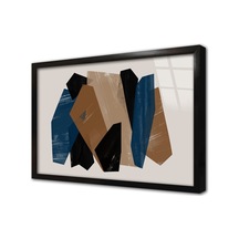 Dekoratif Geometrik Desenler Çerçeveli Cam Tablo-173478