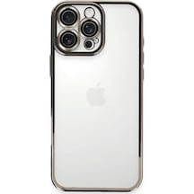 Apple Uyumlu iPhone 16 Pro Kılıf Kamera Lens Korumalı Parlak Silikon Kapak Ryc/razer Lens - Titanyum Gri Titanyum Gri