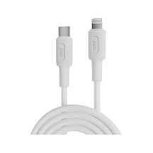 Juo JCBS272-W 27W USB Type-C To Lightning İphone Uyumlu iPad Silikon Hızlı Şarj ve Data Kablosu Beyaz 2 Metre