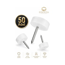 Çivili Mobilya Ayağı Koruyucu Pabuç Beyaz 50 Adet Sandalye Masa Zemin Koruyucu Plastik Çizmez Çoklu Renk