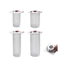 Vkemall Paslanmaz Çelik 304 Yer Süzgeci - 4 Adet, Kolay Kullanım, Dayanıklı Ve Yeniden Kullanılabilir Diğer