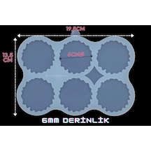 Epoksikalipmarketi Epoksi Silikon Magnet Kalıbı 6'lı Geode Stil 2