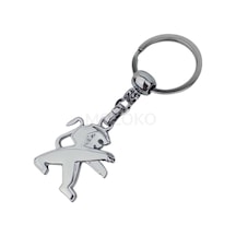 Yüksek Kaliteli Peugeot Logolu Metal Araç Anahtarlık, Çift Yönlü Logo, Hediyelik Araba Anahtarlık
