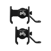 Metal Titreşim Emici Motosiklet Motorcu Kurye Bisiklet Scooter Ayna Bağlantılı Telefon Tutucu Stand Siyah