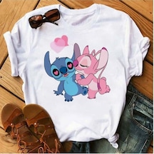 Noıssey Kırmızı Etiket Galashop Disney Lilo T-shirt Unisex Model54 17716 Beyaz