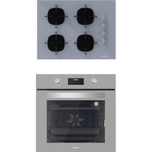 Silverline BO6502S02 - CS5665S01 2'li Gri Cam Ankastre Set