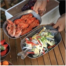 Pazly Titanyum Tabak Seti - Kamp, Bbq, Balık, Salata. Ultra Hafif, Katlanabilir & Çok Renkli. 106g Çok Renkli