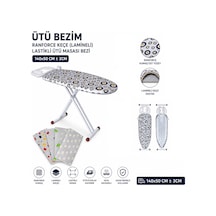 Ütü Bezim Ranforce Keçe 140x50cm 3cm Lamineli Lastikli Ütü Masası Bezi Diğer