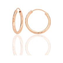 Gümüş Rose Lazer Kesimli 18 Mm Halka Küpe Barcode Rose
