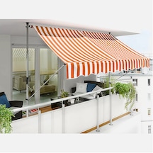 Evinizin Atolyesi Teleskopik Tente Turuncu - Beyaz 250x150 CM