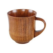 Suntek Ahşap Bardak Küçük Cilalı Basit Saplı Süt İçme Kahverengi
