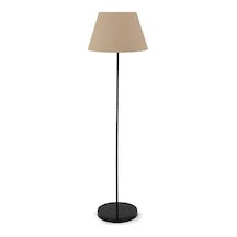 Bej Lambader Siyah Metal Ayaklı Köşe Abajur Ml704