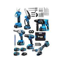 Dragro DRG-621 M Professional 6 Lı Set 21v Darbeli Hilti Taşlama Testere Makas Matkap Vidalama Somun Sıkma