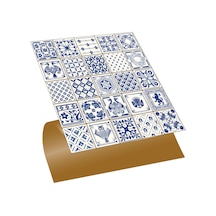 Tink Kendinden Yapışkanlı Modern Mavi Desenli Pvc Karo 30x30 Cm