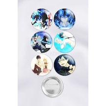 Ao No Exorcist Blue Exorcist Çanta Süsü Rozet İğneli Buton Rozet Seti 6 Adet Çok Renkli