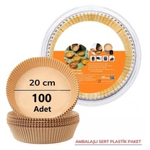 100 Adet Airfryer Pişirme Kağıdı Yuvarlak Tabak Model Yağlı Kağıt Pvc Kutulu