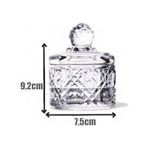 Deconox Lüx Kristal Mini Cam Şekerlik & Cam Lokumluk, Kesme Cam Lüx Şekerlik 7.5cm 9.2cm - 06643 Diğer