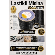 Siyah Esnek Misina 0.8 Mm 1000 Metre Kaliteli Misina