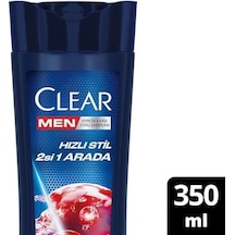 Clear Men Kepeğe Karşı Etkili Şampuan Hızlı Stil 2'si 1 Arada Kolay Şekil Alan Saçlar 350 Ml Mavi