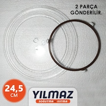 Mikrodalga Fırın Cam Tepsi Çentikli Tip (24,5Cm) Ve Döner Tablası - 499062813