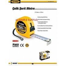 Sgs Öztürk 5x25 MM Çelik Şerit Metre