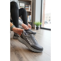 Enoch Unisex Hafif Tabanlı Bağcıklı Yürüyüş Ve Koşu Ayakkabısı Günlük Sneaker Füme