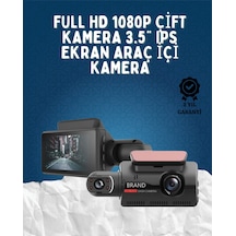 Çift Görüşlü Dashcam - Gece Görüşlü 1080p Araç İçi Güvenlik Kamerası